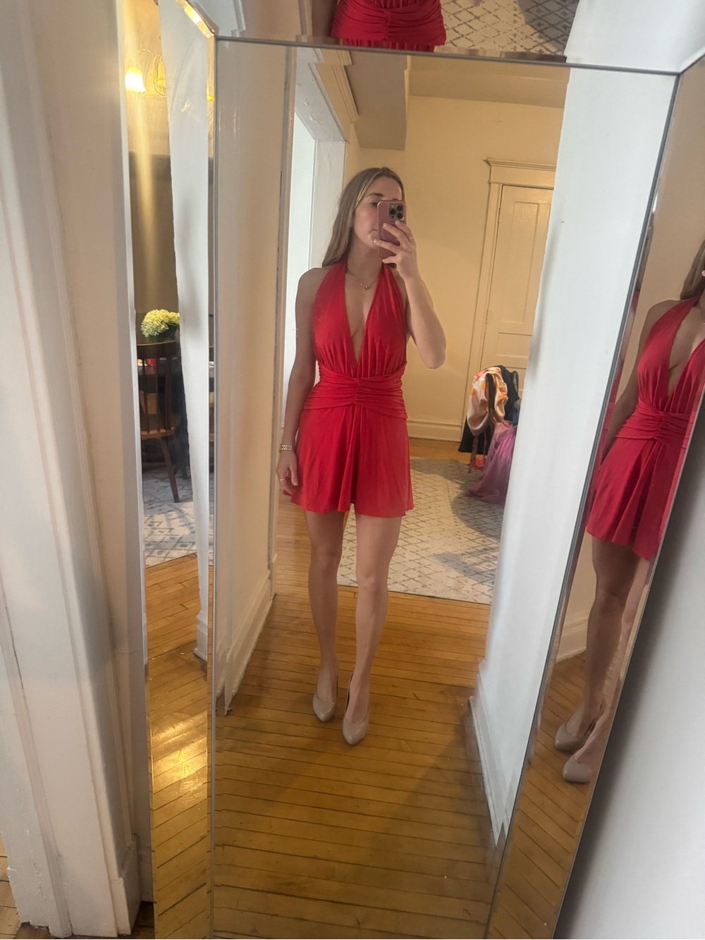 Zara Red Halter Mini Dress - Picture 3 of 4